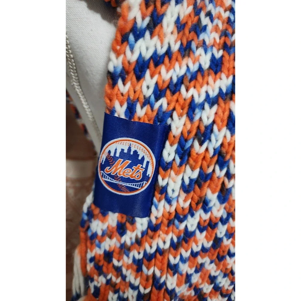 The 7 Line New York Mets Knit Scarf Orange Blue White MLB Baseball